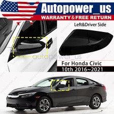 Side Mirror Cap Cover For Honda Civic 2016 2017 2018-2021 Black Driver Left Side Side Mirror Cap Cover For Honda Civic 2016 2017 2018-2021 Black Driver Left Side