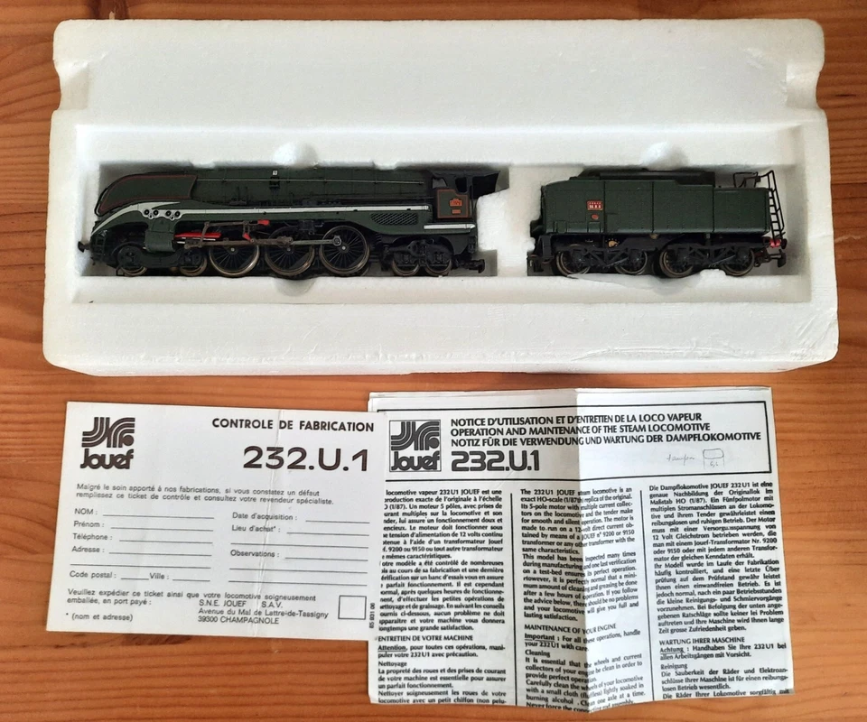 Jouef SNCF 232U1 Locomotive Vapeur H0 Plastique Vert (8249)  Série Prestige - Photo 4/4