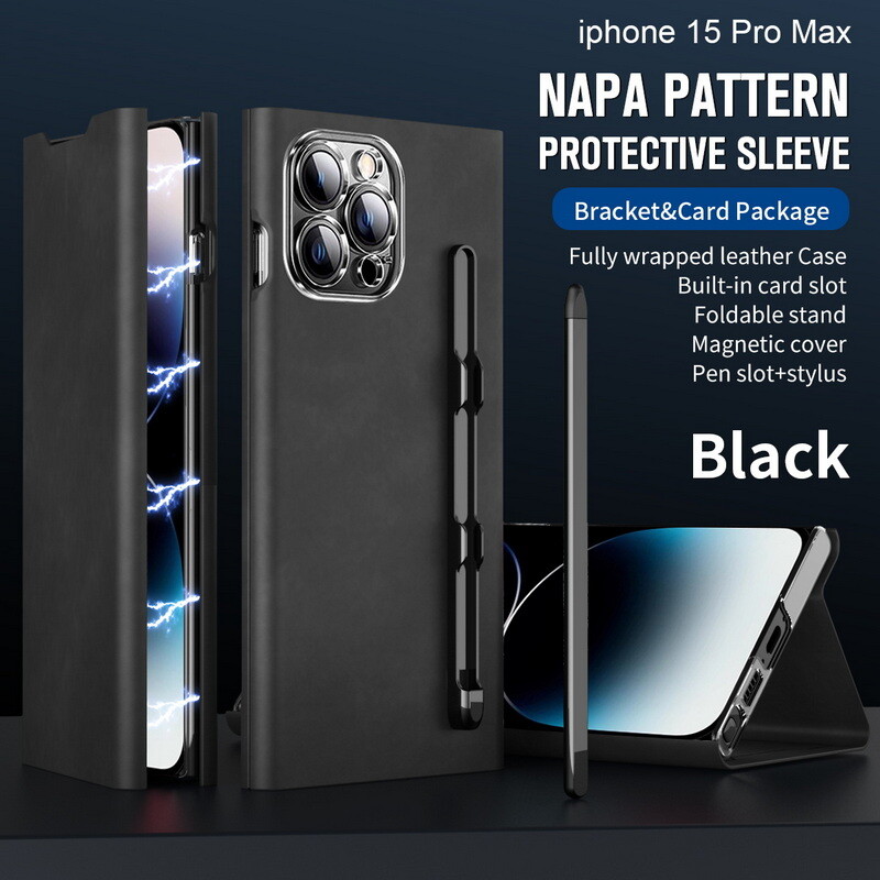 Magnetic Leather Case For iPhone 15 Pro Max 14 13 Shockproof Hybrid Cover + Pen