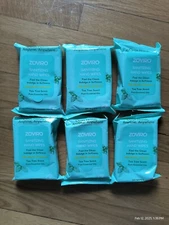 6pk Zoviro Hand Sanitizer Wipes Tea Tree Essential Oil 20 Per Pack Travel Size 