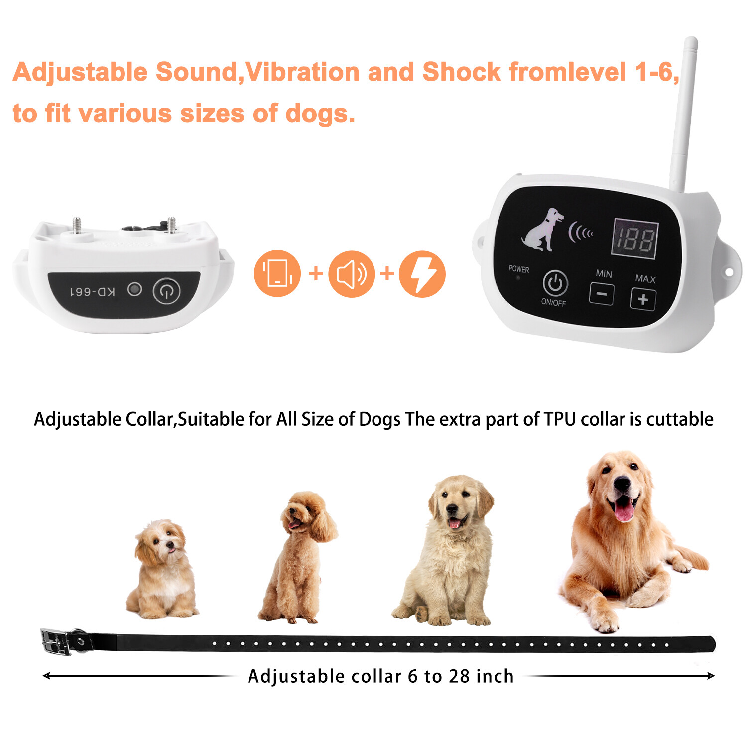 Electric Wireless Dog Fence System Pet Collar 500m Fencing Boundary For