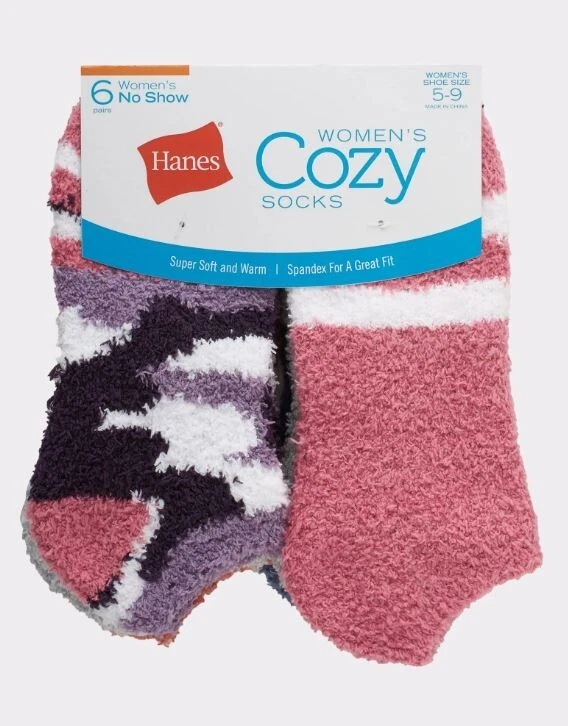 Calcetines acogedores para mujer Hanes No Show. Surtido, 6 pares elige color Foto 4 de 4