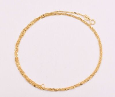 ECHTE 10K Gelbgold Singapur funkelnde Kette Halskette 16'' 18'' 20'' 1,30 mm