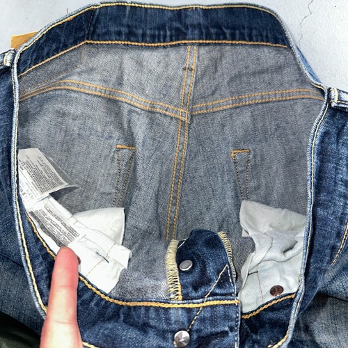 Levis 501 Y2K XX Straight Leg Jeans Blue VTG Whiskers Wash 34x30 Act 34x29 - Picture 11 of 19