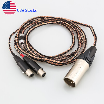 OCC Silver Plated XLR Headphone Earphone Cable For Audeze LCD-3 LCD-2 LCD-X LCD-