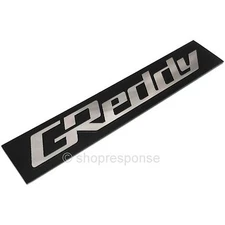 GReddy Logo Intake Manifold Plenum Emblem Badge Metal Black Silver 18000202