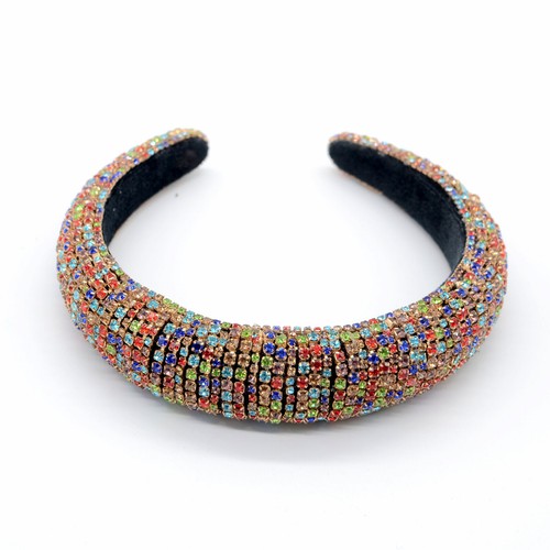 Women Band Party Bling Padded Baroque Crystal Rhinestone Fashion Hair Headband - Picture 16 of 17
