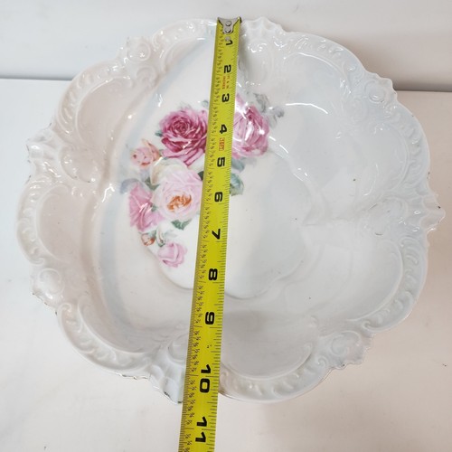 Beautiful Antique RS Prussia Rose Centerpiece Bowl 10"1/2 Red Mark Stamp - Picture 5 of 11