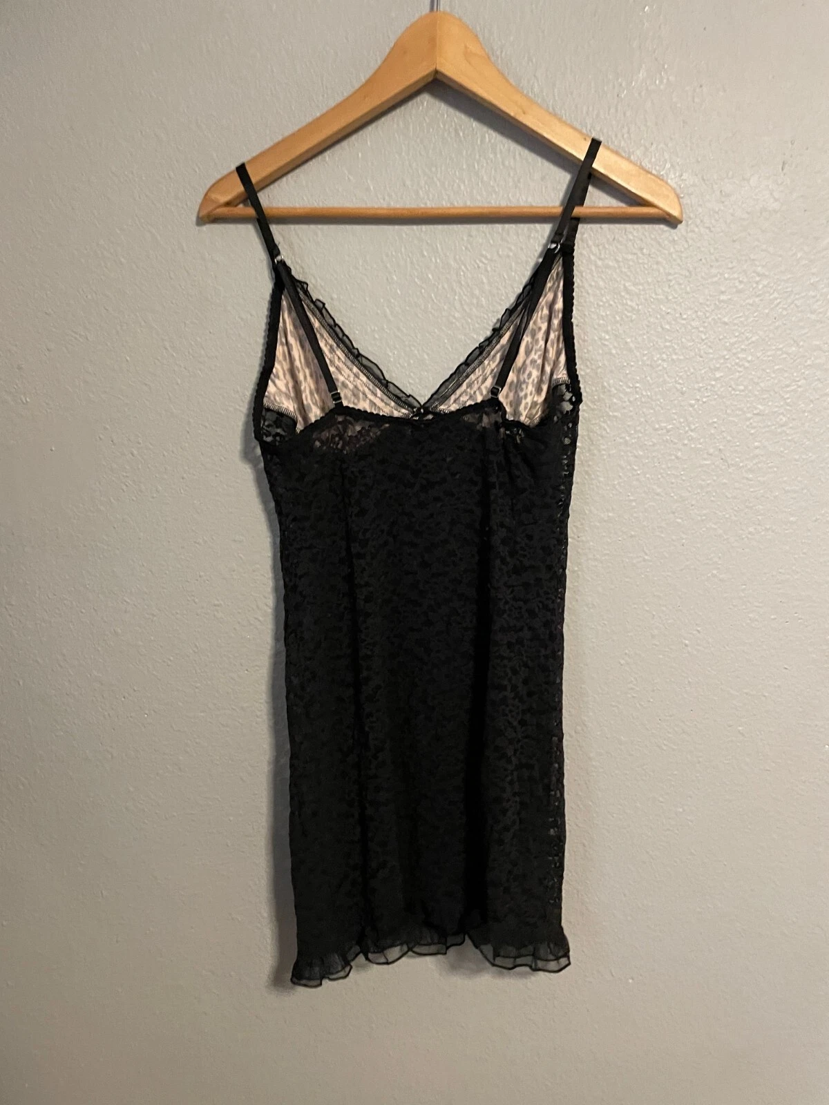 VALENTINO Abito donna Victorias Secret slip babydoll grande stampa animalier pizzo lingerie Y2K