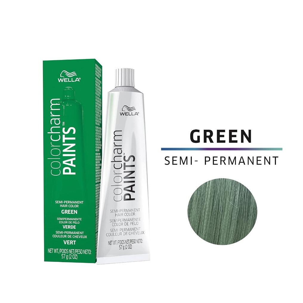 WELLA Semi-Permanent Hair Dye/ Temporary Hair Color, 2 oz, GREEN, NEW