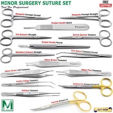 NEW PREMIUM 15 PC MINOR SURGERY SUTURE SET SURGICAL INSTRUMENTS KIT-ALL IN ONE