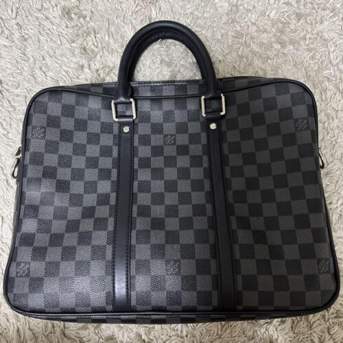 LOUIS VUITTON N41478 Damier Graphite PDV Porte Document Voyage PM Used 230724T - Picture 1 of 10
