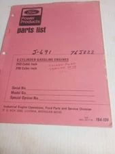 240-300 Cu In 6 Cyl Gas Engines Service Parts List Manual Fits Ford IEO 194-126