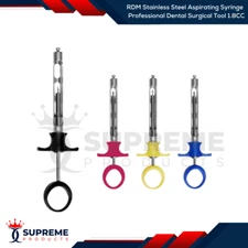 RDM Stainless Steel Aspirating Syringe Professional Dental Surgical Tool 1.8CC