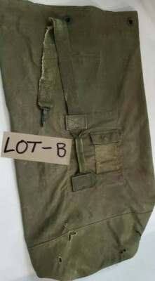 Vintage US Military Duffle Bag Green Canvas Army Laundry Eyelet