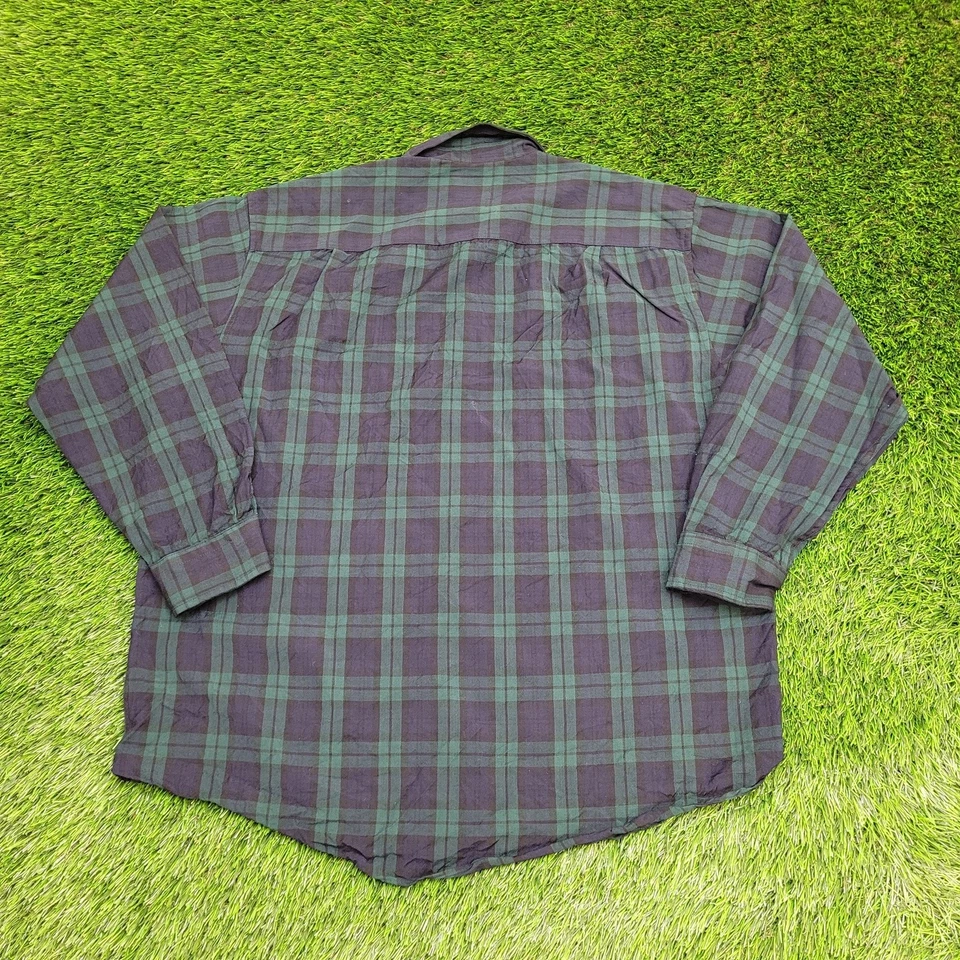 Vintage Pendleton Flannel Plaid Button Shirt Large 24x30 Blue Green - Image 2 of 4