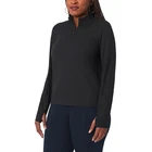 Mondetta Women's Ribbed Quarter-Zip Pullover | H41