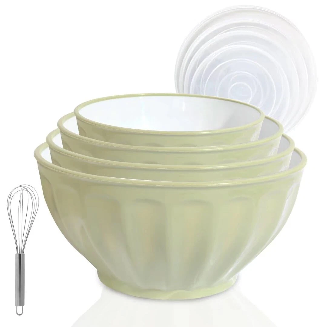 JCXivan Mixing Bowls with Lids Set,Plastic Prep Bowl with Lid,Mixing Bowl Set...