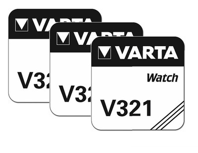 3x VARTA V321 Uhrenbatterien 1,55 V SR616SW SR65 RW 321 15mAh Knopfzelle