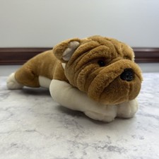 MJC Purr-Fection Plush Dog Bulldog Puppy Laying Vintage Stuffed Toy Pet Lovey