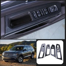 For VW Teramont Atlas 2018-2023 Carbon Fiber Window Lock Lift Panel Trim Frame