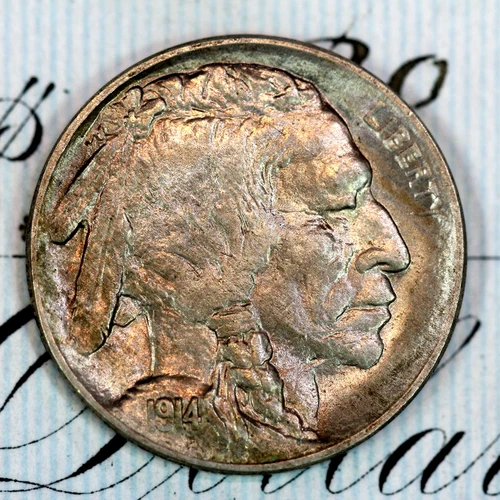 * 1914-P * NEAR+ GEM BU MS BUFFALO NICKEL * FROM ORIGINAL COLLECTION