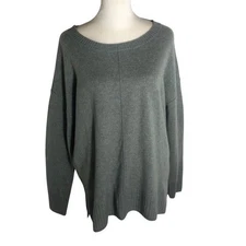 Rachel Zoe Anthropologie Sz Large Cashmere sweater gray pullover scoop neck