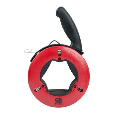 65 ft. Plated Carbon Steel Fish Tape with Rubber Grip Handle