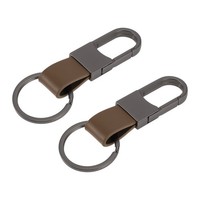 Auto-SchlüSselanhäNger Mit Ring,Leder,Zinklegierung,Braun,2Stk