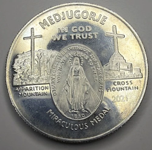 2021 Queen Of Peace Medjugorje 1 oz .999 Fine Silver Round H27
