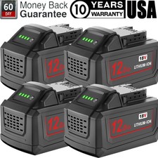 4PACK 12AH Battery For Milwaukee For M18 Extended Capacity Battery 48-11-1880