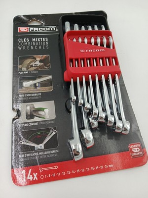 Facom Metric Combination Spanner Set 14 Piece 12 Point 440.JP14P 7 to 24 Mm