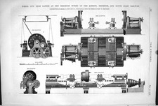 Old 1872 Wheel Axle Lathes Brighton Works London Railway New Stroudle Victorian