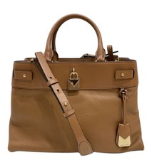 MICHAEL KORS 2-Wege Handtasche Schultertasche braun genarbtes Leder 30S8GG7S2L