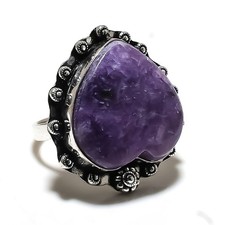 Russian Charoite Gemstone 925 Sterling Silver Gift Jewelry Ring Size 10 l575