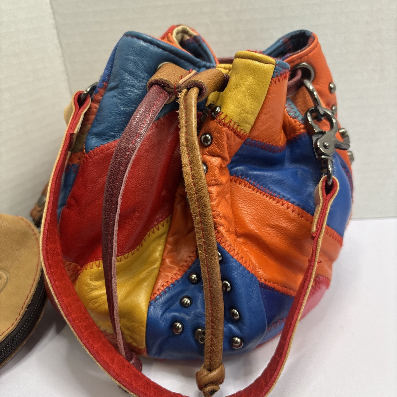 Ameri Leather Skulls And Rivets Patchwork Leather… - image 2