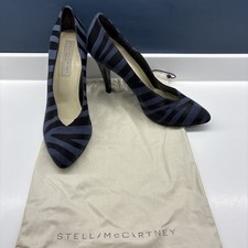 Scarpe a spillo Stella McCartney décolleté a punta in tessuto blu taglia 40 7 UK Zebra