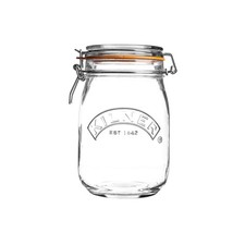 Clip Top Jar 1 Litre (1000 ml) Airtight Glass Storage Jar for Preserving Fruits