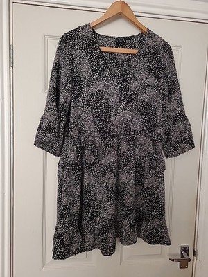 Vera Moda Smock Mini Dress Size EU S Black & White Print