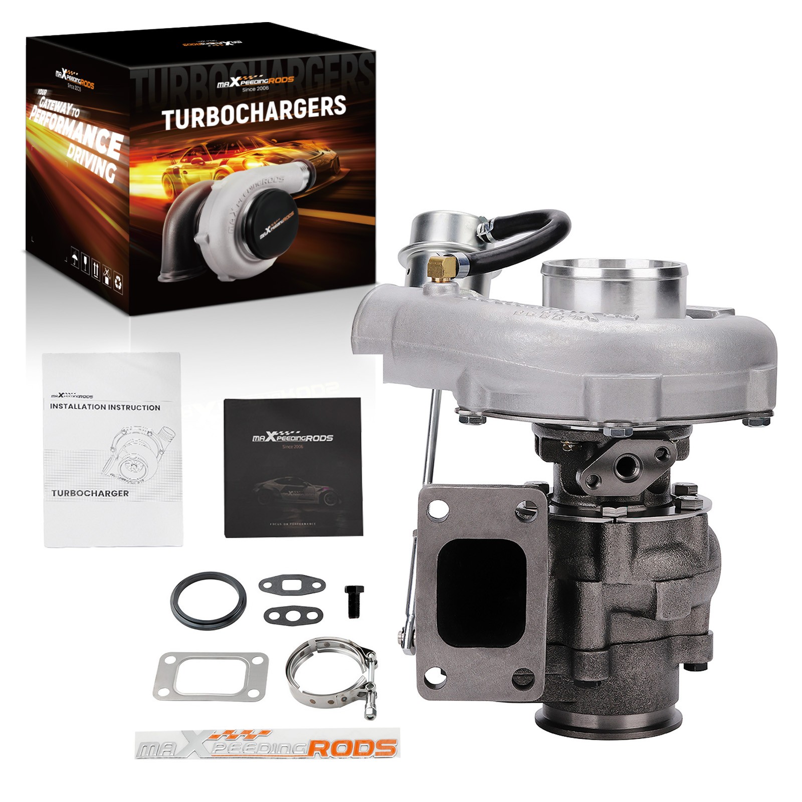 T3 T04E upgraded Turbo Universal for 1.5 -2.5L A/R.63 V-band Oil Turbocharger