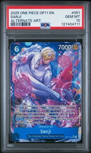 PSA 10 Sanji OP11-051 English Alternate Art One Piece 2025