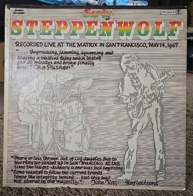 Early Steppenwolf 1969 DS-50060 Recorded Live At The Matrix 1967 Vinyl LP Record