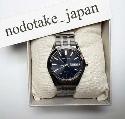 SEIKO ステンレススチール 時計 ブラックダイヤル Seiko Watch] Solar Black Dial Sapphire glass Date SBPX083 Men's