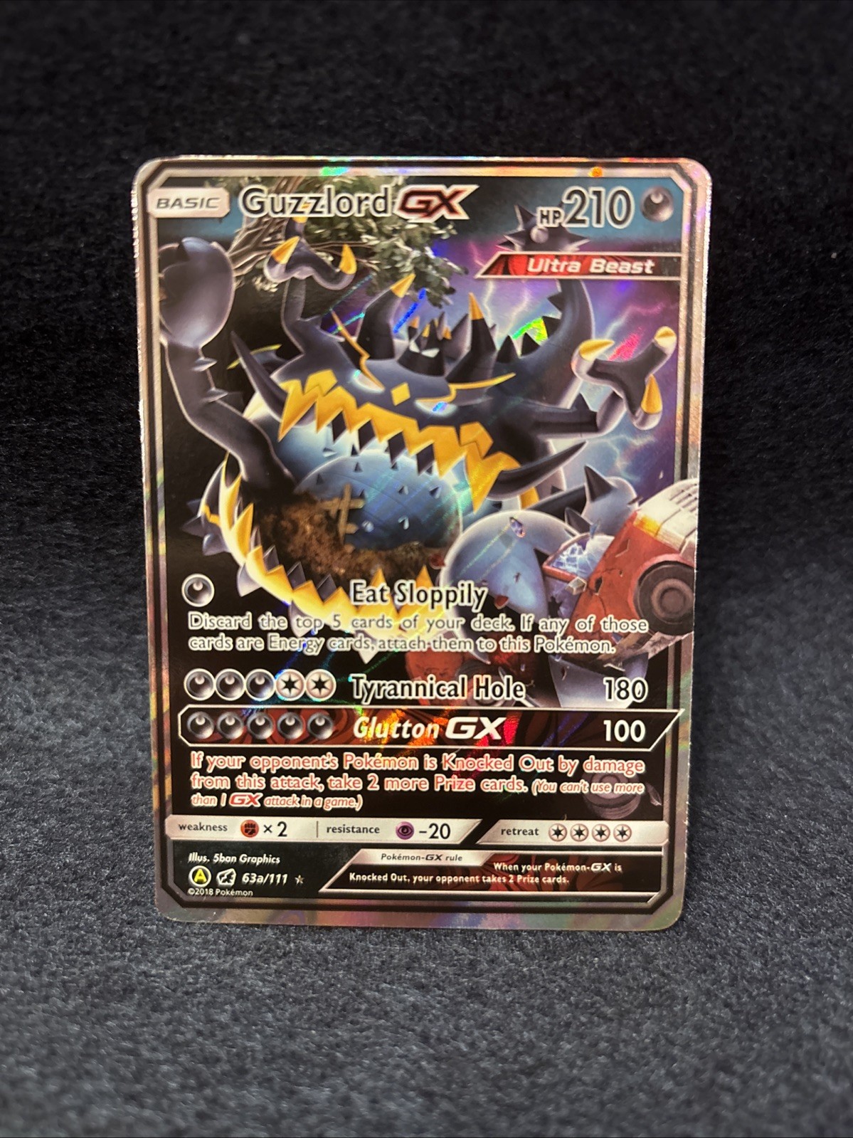 Pokémon Guzzlord GX 63a/111 Alternate Art Promo Holo Card Crimson Invasion