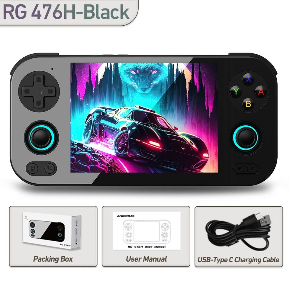 ANBERNIC's RG476H runs Android 13, plays up to PS2/GameCube-era games, and looks premium — sold by the official ANBERNIC storefront, making it a genuinely wow-worthy flagship gift.