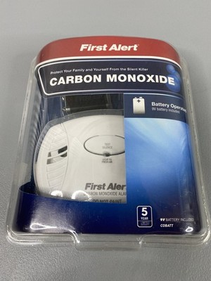 First Alert Carbon Monoxide Alarm Detector COBATT 9V Battery Operated Safety New