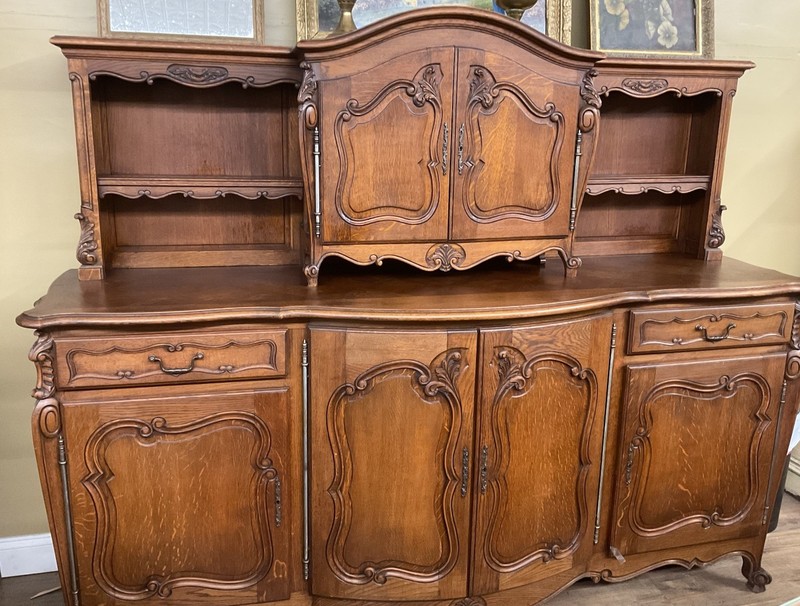 Antique French Louis XV Style Sideboard With Removable Top Oak 