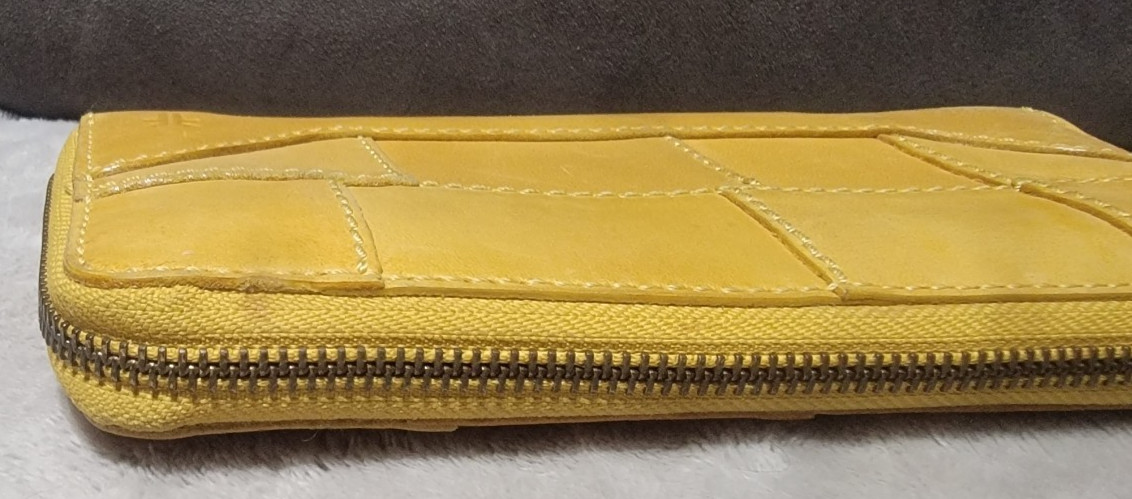 Frye Golden Yellow Patchwork Continental Leather … - image 3