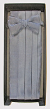 Vintage After Hours Blue Black Check Cummerbund Bow Tie Set NIB