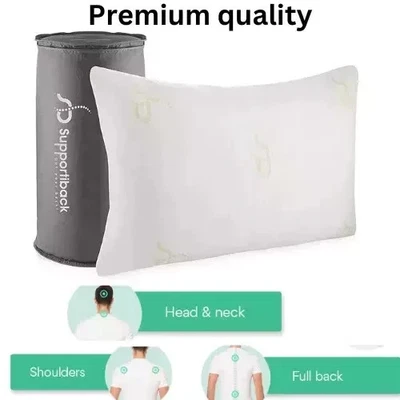 SUPPORTI BACK Luxury Pillow Shredded Memory Foam Anti-Bacterial Orthopaedic Head Neck Support